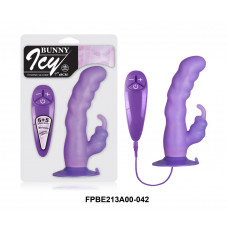 Гибкий фиолетовый вибратор с клиторальным стимулятором - 18 см. Гибкий фиолетовый вибратор с клиторальным стимулятором - 18 см.