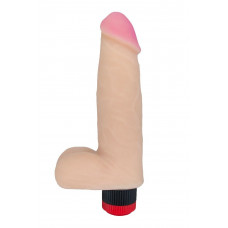 Фаллоимитатор с мошонкой и вибрацией - 20,7 см. Фаллоимитатор с мошонкой и вибрацией - 20,7 см.