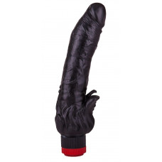 Чёрный вибратор с клиторальными лепестками - 18,5 см. Чёрный вибратор с клиторальными лепестками - 18,5 см.