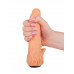 Телесная гелевая насадка-фаллос с клиторальными лепестками - 18,5 см. Телесная гелевая насадка-фаллос с клиторальными лепестками - 18,5 см.