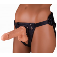 Реалистичная насадка-фаллос на трусиках с плугом - 19 см. Реалистичная насадка-фаллос на трусиках с плугом - 19 см.