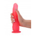 Розовый гелевый фаллоимитатор на присоске - 19,3 см. Розовый гелевый фаллоимитатор на присоске - 19,3 см.