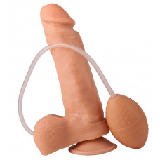 Фаллоимитатор-реалистик с грушей - 19 см. Фаллоимитатор-реалистик с грушей - 19 см.