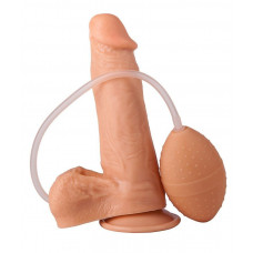 Фаллоимитатор-реалистик с грушей для имитации эякуляции - 16,5 см. Фаллоимитатор-реалистик с грушей для имитации эякуляции - 16,5 см.