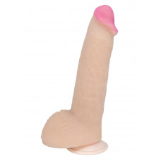 Реалистичный фаллоимитатор на присоске в упаковке-плёнке - 23 см. Реалистичный фаллоимитатор на присоске в упаковке-плёнке - 23 см.