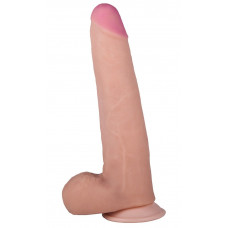 Фаллоимитатор телесного цвета на подошве-присоске - 23,7 см. Фаллоимитатор телесного цвета на подошве-присоске - 23,7 см.