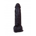 Чёрный фаллоимитатор с мошонкой на подошве-присоске - 16,5 см. Чёрный фаллоимитатор с мошонкой на подошве-присоске - 16,5 см.
