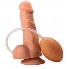 Фаллоимитатор-реалистик на присоске с имитацией эякуляции - 17,8 см. Фаллоимитатор-реалистик на присоске с имитацией эякуляции - 17,8 см.