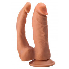 Двойной гелевый фаллоимитатор на присоске - 16,5 см. Двойной гелевый фаллоимитатор на присоске - 16,5 см.