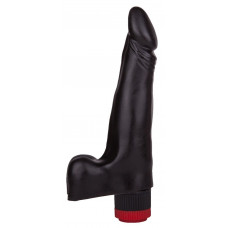 Чёрный вибромассажер-реалистик - 17,8 см. Чёрный вибромассажер-реалистик - 17,8 см.