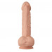 Телесный фаллоимитатор Berqrisi на присоске - 26 см.