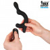 Черный анальный вибромассажёр с отростком для стимуляции мошонки - 18 см. Черный анальный вибромассажёр с отростком для стимуляции мошонки - 18 см.