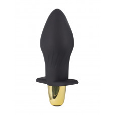Черная силиконовая анальная пробка с вибрацией - 10,5 см. Черная силиконовая анальная пробка с вибрацией - 10,5 см.