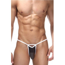 Черно-белые откровенные трусы-стринги Черно-белые откровенные трусы-стринги