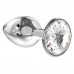 Серебристая анальная пробка Sparkle XL с прозрачным кристаллом - 11 см. Серебристая анальная пробка Sparkle XL с прозрачным кристаллом - 11 см.