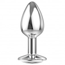 Серебристая анальная пробка Sparkle XL с прозрачным кристаллом - 11 см. Серебристая анальная пробка Sparkle XL с прозрачным кристаллом - 11 см.