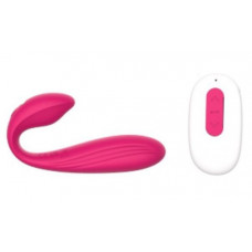 Розовый вибростимулятор для пар с пультом ДУ - 17,7 см. Розовый вибростимулятор для пар с пультом ДУ - 17,7 см.