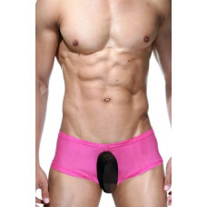 Розовые трусы-хипсы с черной сетчатой вставкой Розовые трусы-хипсы с черной сетчатой вставкой