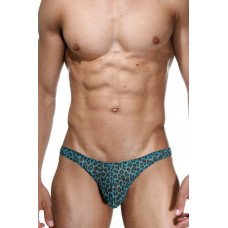 Голубые трусы-тонги с леопардовым принтом Голубые трусы-тонги с леопардовым принтом