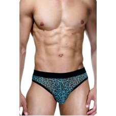 Черно-голубые трусы-тонги с леопардовым принтом Черно-голубые трусы-тонги с леопардовым принтом