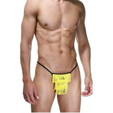 Черные трусы-стринги с желтой бахромой Черные трусы-стринги с желтой бахромой