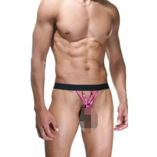 Откровенные розовые трусы на широком черном поясе Откровенные розовые трусы на широком черном поясе