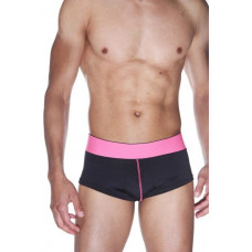 Черные трусы-хипсы на широком розовом поясе Черные трусы-хипсы на широком розовом поясе