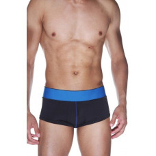 Черные трусы-хипсы на широком синем поясе Черные трусы-хипсы на широком синем поясе