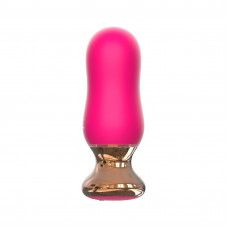 Розовая перезаряжаемая анальная пробка с вибрацией - 8,9 см. Розовая перезаряжаемая анальная пробка с вибрацией - 8,9 см.