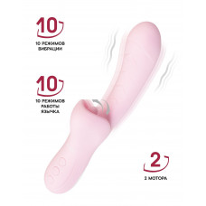Розовый вибратор-кролик с ласкающим язычком Orali - 22 см. Розовый вибратор-кролик с ласкающим язычком Orali - 22 см.