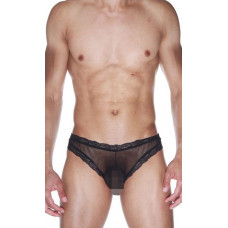 Мужские трусы-бразилиана с кружевной отделкой Мужские трусы-бразилиана с кружевной отделкой