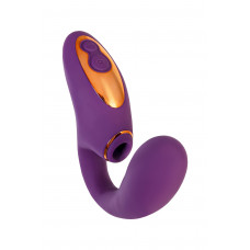Фиолетовый вибромассажер с клиторальной стимуляцией Megam Фиолетовый вибромассажер с клиторальной стимуляцией Megam