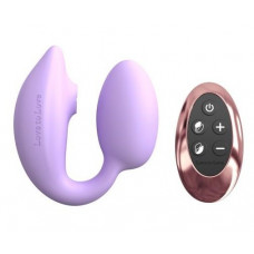 Сиреневый U-образный стимулятор клитора и точки G с пультом ДУ Wonderlover Сиреневый U-образный стимулятор клитора и точки G с пультом ДУ Wonderlover