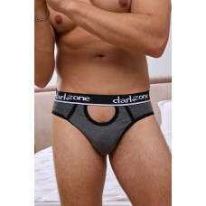 Темно-серые мужские трусы-брифы с вырезом Темно-серые мужские трусы-брифы с вырезом
