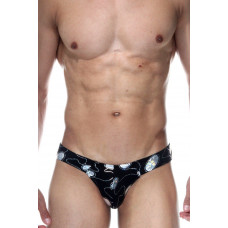 Черные мужские трусы-бразилиана с голографическими элементами Черные мужские трусы-бразилиана с голографическими элементами