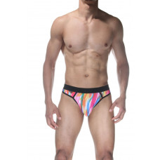 Мужские трусы-стринги с принтом в виде мазков краски Мужские трусы-стринги с принтом в виде мазков краски