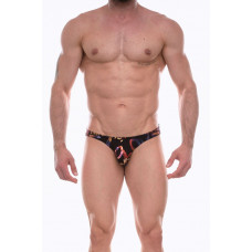 Черные трусы-слипы с разноцветными блестящими надписями Черные трусы-слипы с разноцветными блестящими надписями