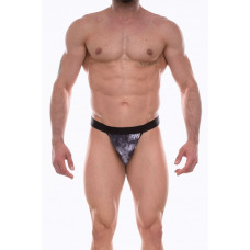 Темно-серые мужские трусы-тонги с принтом Темно-серые мужские трусы-тонги с принтом