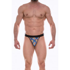 Синие мужские трусы-тонги с принтом Синие мужские трусы-тонги с принтом