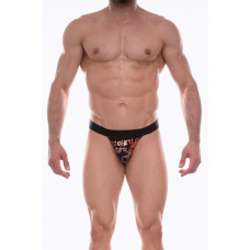 Черные мужские трусы-танга с блестящим принтом Черные мужские трусы-танга с блестящим принтом