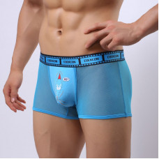 Сетчатые трусы-боксеры Cockcon Trunks с принтом на гульфике Сетчатые трусы-боксеры Cockcon Trunks с принтом на гульфике
