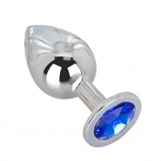Большой стальной плаг с синим кристаллом Blue Space - 9,5 см. Большой стальной плаг с синим кристаллом Blue Space - 9,5 см.