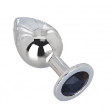 Большой стальной плаг с черным кристаллом Black Rave - 9,5 см. Большой стальной плаг с черным кристаллом Black Rave - 9,5 см.