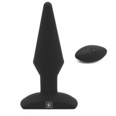 Черная анальная вибропробка с пультом ДУ Uranus - 12,8 см. Черная анальная вибропробка с пультом ДУ Uranus - 12,8 см.
