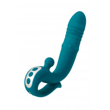 Зеленый вибратор с функцией Up&Down и стимулирующим кольцом Mija - 19 см. Зеленый вибратор с функцией Up&Down и стимулирующим кольцом Mija - 19 см.