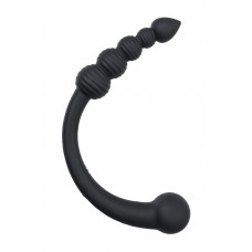 Черный двусторонний вибратор - 35 см. Черный двусторонний вибратор - 35 см.