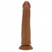 Коричневый фаллоимитатор с подвижной кожей Sharife - 25,4 см.