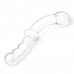 Стеклянный двусторонний фаллоимитатор 12,5’’ Girthy Double Sided Dong With Anal Bead Grip Handle - 32 см.