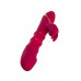 Бордовый вибратор-кролик с двигающимися кольцами Tenty - 23,5 см.
