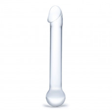 Стеклянный дилдо с реалистичной головкой - 17,8 см.